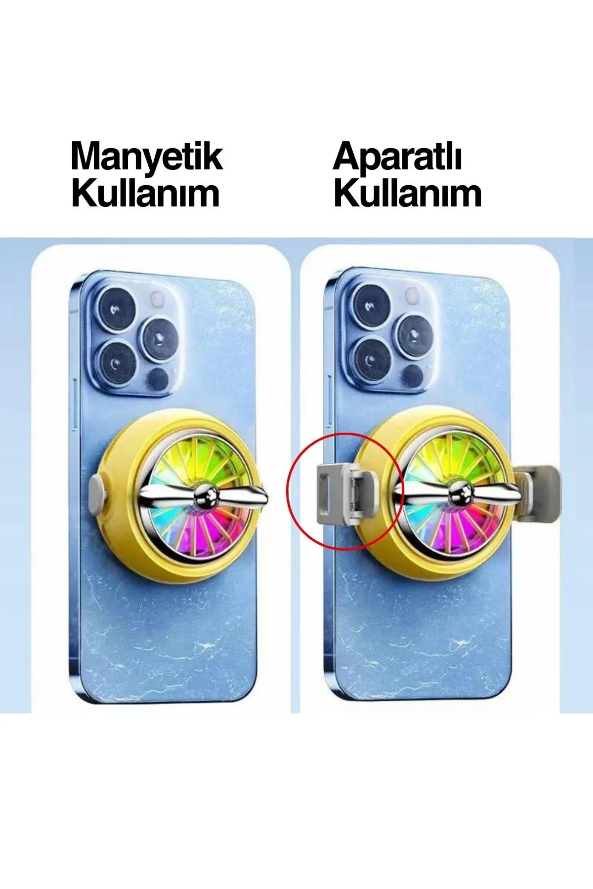 Bilişim Burada A02  Evrensel Android Ios Uyumlu Soğutucu Manyetik Telefon Soğutma Fanı